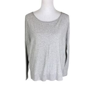 Vince NWT Gray Long Sleeve Rolled Neck Lightweight 100% Cotton Knit Sweater